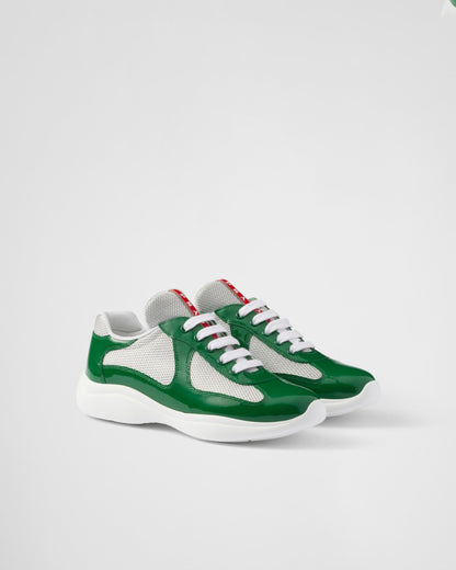 Baskets Prada America’s Cup en tissu Bike vert